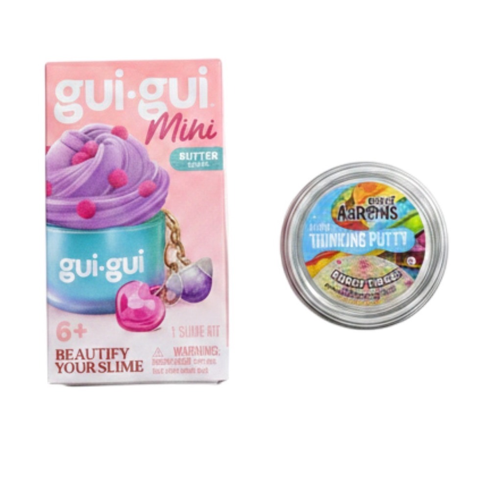 Gui Gui Mini Butter Slime Kit and Crazy Aarons Thinking Putty Burst Tiger Set
